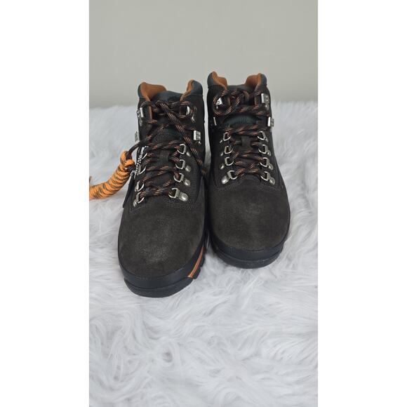 Timberland Euro Hiker Mid Men's Size 10 Lace Up Boots Dark Brown Suede and Green - Picture 9 of 12